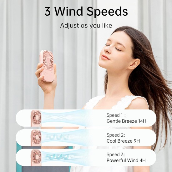 Ventilator Portabil 2000mAh -JisuLife (FA49) - Pink Ventilator Portabil 2000mAh -JisuLife (FA49) - Pink
