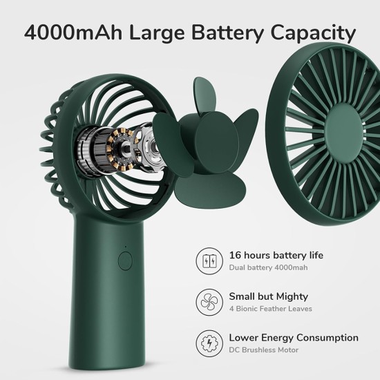 Ventilator Portabil 4000mAh - JisuLife (FA20X) - Deep Green Ventilator Portabil 4000mAh - JisuLife (FA20X) - Deep Green