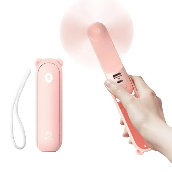 Ventilator Portabil 4500mAh cu Acumulator - JisuLife (F8X) - Pink Ventilator Portabil 4500mAh cu Acumulator - JisuLife (F8X) - Pink