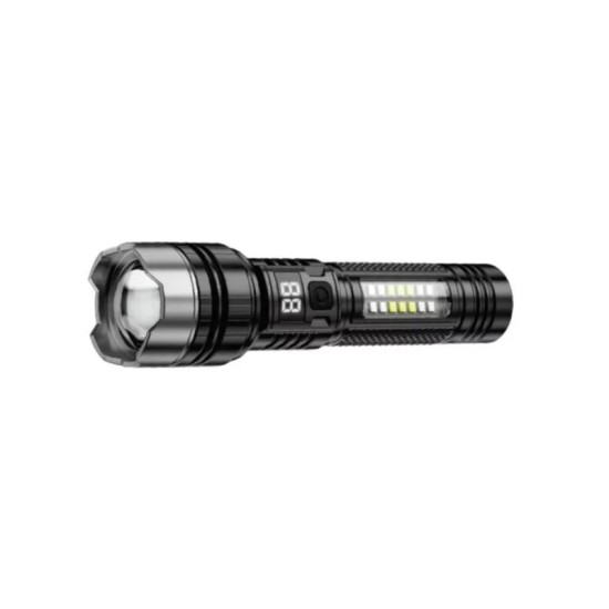 Lanterna XO YH20, Zoom Telescopic, 1200mAh, Autonomie 3h, LED Puternic, Portabila, Negru