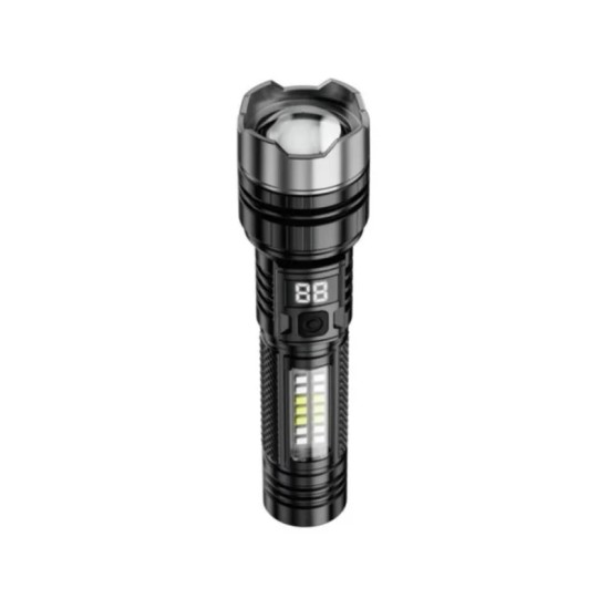 Lanterna XO YH20, Zoom Telescopic, 1200mAh, Autonomie 3h, LED Puternic, Portabila, Negru