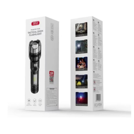 Lanterna XO YH20, Zoom Telescopic, 1200mAh, Autonomie 3h, LED Puternic, Portabila, Negru