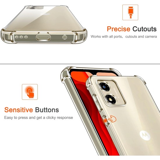 Husa Anti soc, transparenta compatibila cu Motorola E13