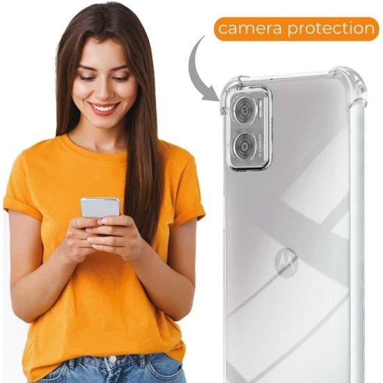 Husa Anti soc, transparenta compatibila cu Motorola E22