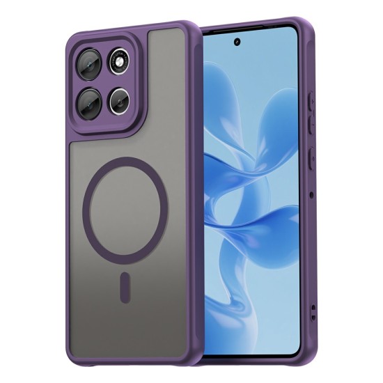 Husa pentru Motorola Moto G86, Matte, compatibila cu MagSafe, Protectie 360, Anti-Soc, Mov