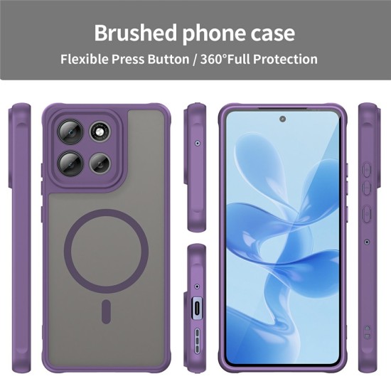 Husa pentru Motorola Moto G86, Matte, compatibila cu MagSafe, Protectie 360, Anti-Soc, Mov