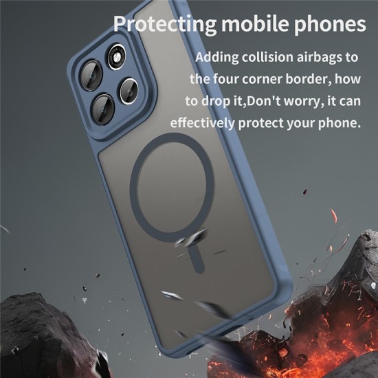 Husa pentru Motorola Moto G86, Matte, compatibila cu MagSafe, Protectie 360, Anti-Soc, Albastru