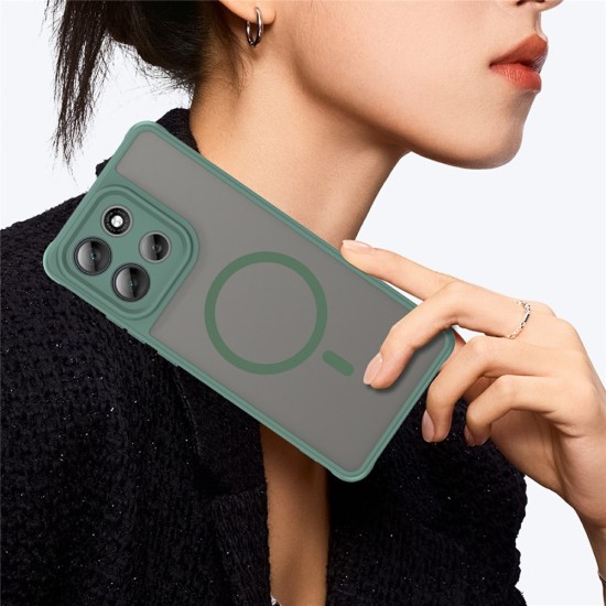 Husa pentru Motorola Moto G86, Matte, compatibila cu MagSafe, Protectie 360, Anti-Soc, Verde