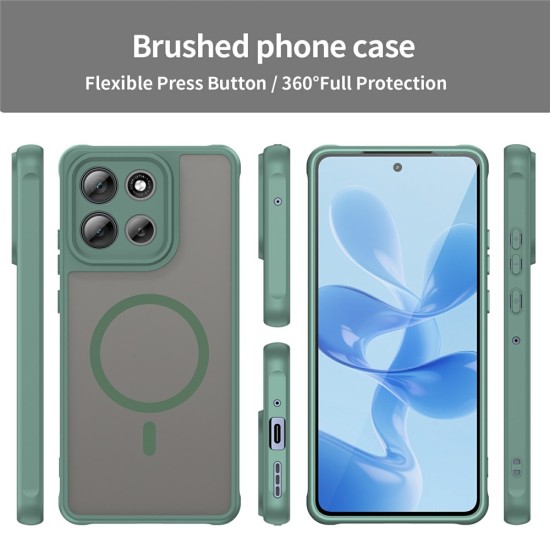 Husa pentru Motorola Moto G86, Matte, compatibila cu MagSafe, Protectie 360, Anti-Soc, Verde