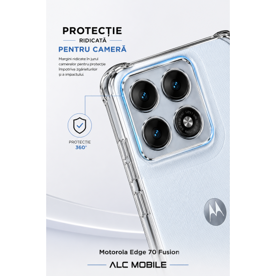  Husa pentru Motorola Edge 70 Fusion, Transparenta, Anti-Soc, Protectie 360, Colturi Intarite | ALC MOBILE