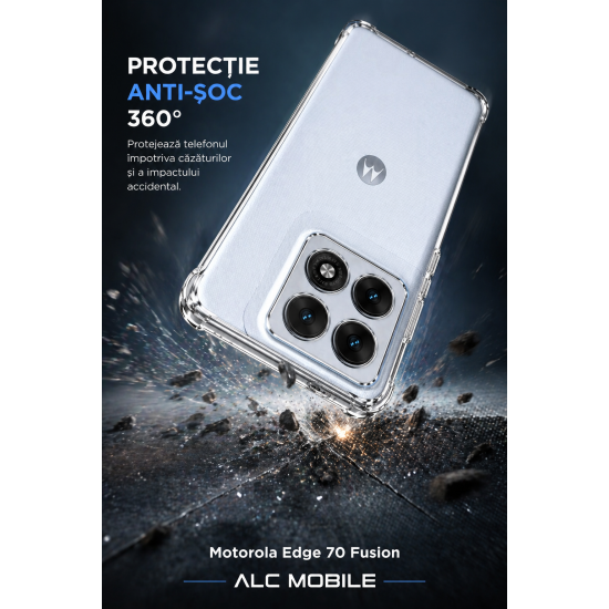 Husa pentru Motorola Edge 70 Fusion, Transparenta, Anti-Soc, Protectie 360, Colturi Intarite | ALC MOBILE