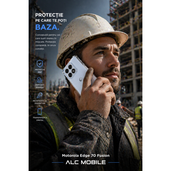  Husa pentru Motorola Edge 70 Fusion, Transparenta, Anti-Soc, Protectie 360, Colturi Intarite | ALC MOBILE