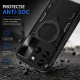 Husa Compatibila cu Motorola Edge 70 Fusion, Antisoc, Inel Rotativ 360, Stand, Protectie Camera, Negru, ALC MOBILE