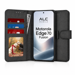 Husa pentru Motorola Edge 70 Fusion Tip Carte Flip, Portofel, Stand Video, Inchidere Magnetica, Protectie 360, Piele Ecologica, Negru