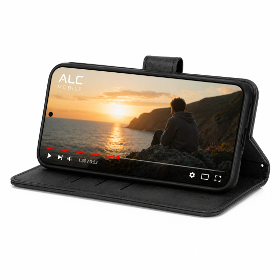 Husa pentru Motorola Edge 70 Fusion Tip Carte Flip, Portofel, Stand Video, Inchidere Magnetica, Protectie 360, Piele Ecologica, Negru