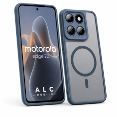 Husa pentru Motorola Edge 70, Matte MagSafe, Protectie 360, Anti-Soc, Protectie Camera, Albastru
