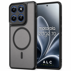 Husa pentru Motorola Edge 70, Matte MagSafe, Protectie 360, Anti-Soc, Protectie Camera, Negru