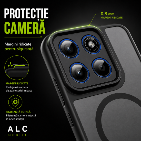 Husa pentru Motorola Edge 70, Matte MagSafe, Protectie 360, Anti-Soc, Protectie Camera, Negru
