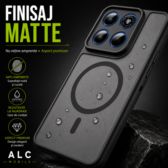 Husa pentru Motorola Edge 70, Matte MagSafe, Protectie 360, Anti-Soc, Protectie Camera, Negru
