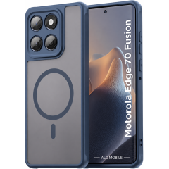Husa pentru Motorola Edge 70 Fusion, Matte MagSafe, Protectie 360°, Anti-Soc, Albastru