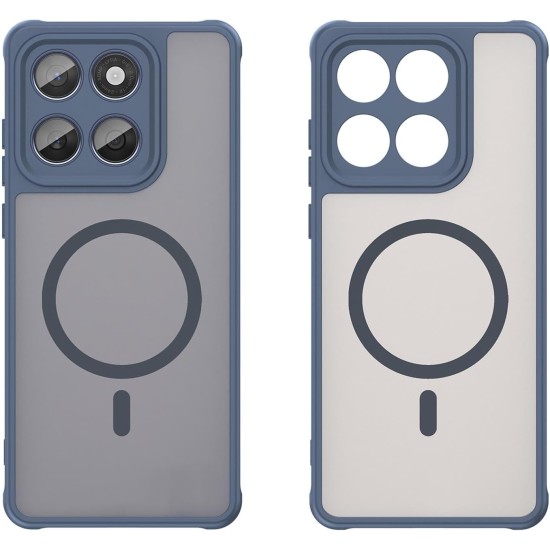 Husa pentru Motorola Signature, Matte MagSafe, Protectie 360°, Anti-Soc, Albastru