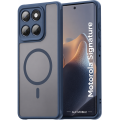 Husa pentru Motorola Signature, Matte MagSafe, Protectie 360°, Anti-Soc, Albastru