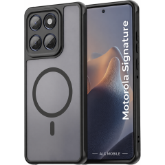 Husa pentru Motorola Signature, Matte MagSafe, Protectie 360°, Anti-Soc, Negru