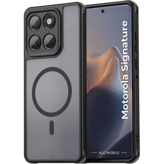 Husa pentru Motorola Signature, Matte MagSafe, Protectie 360°, Anti-Soc, Negru