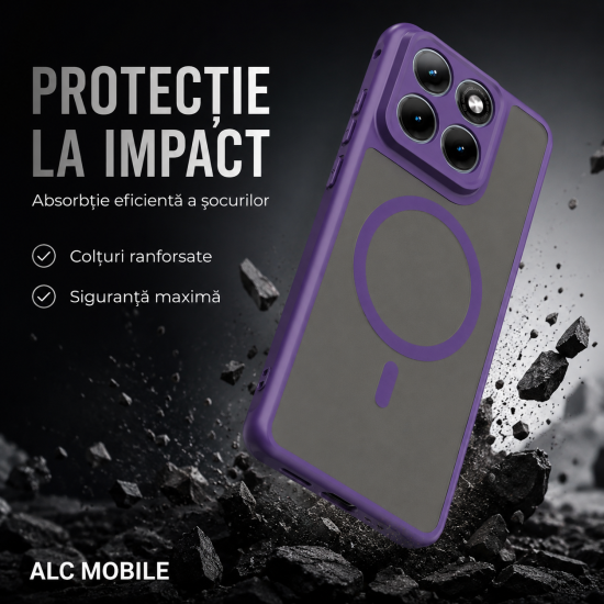 Husa pentru Motorola Edge 70 Fusion, Matte MagSafe, Protectie 360°, Anti-Soc, Mov Husa pentru Motorola Edge 70 Fusion, Matte MagSafe, Protectie 360°, Anti-Soc, Mov