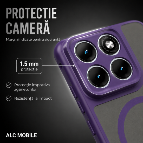 Husa pentru Motorola Edge 70 Fusion, Matte MagSafe, Protectie 360°, Anti-Soc, Mov Husa pentru Motorola Edge 70 Fusion, Matte MagSafe, Protectie 360°, Anti-Soc, Mov