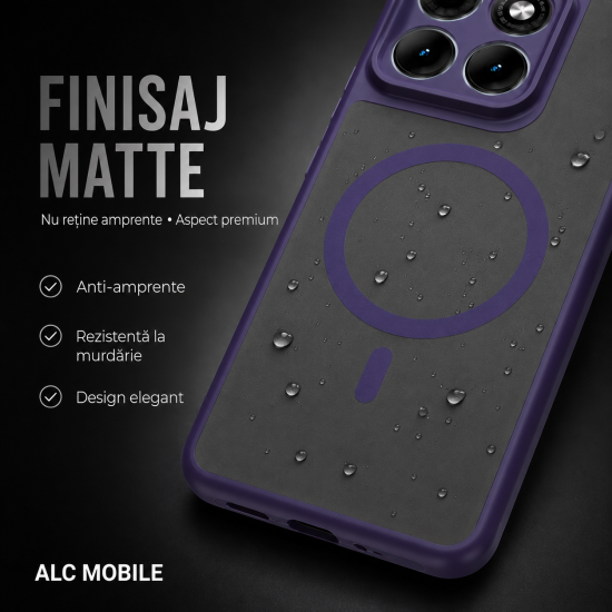 Husa pentru Motorola Edge 70 Fusion, Matte MagSafe, Protectie 360°, Anti-Soc, Mov Husa pentru Motorola Edge 70 Fusion, Matte MagSafe, Protectie 360°, Anti-Soc, Mov