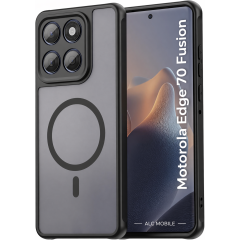 Husa pentru Motorola Edge 70 Fusion, Matte MagSafe, Protectie 360°, Anti-Soc, Negru