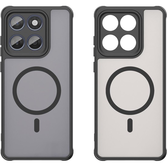 Husa pentru Motorola Edge 70 Fusion, Matte MagSafe, Protectie 360°, Anti-Soc, Negru