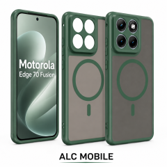 Husa pentru Motorola Edge 70 Fusion, Matte MagSafe, Protectie 360°, Anti-Soc, Verde