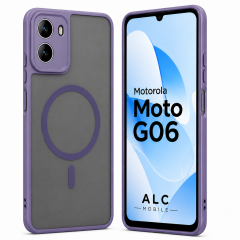 Husa pentru Motorola G06, Matte MagSafe, Protectie 360, Anti-Soc, Protectie Camera, Mov