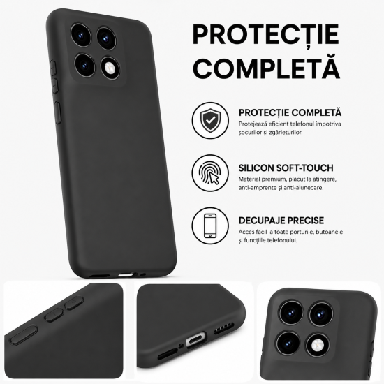 Husa Soft Touch, slim, ALC Mobile, anti soc, compatibila cu Motorola Edge 70 Fusion, Negru Tpu