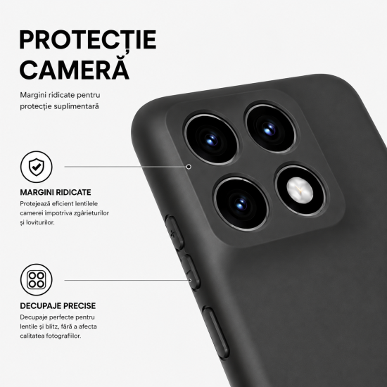 Husa Soft Touch, slim, ALC Mobile, anti soc, compatibila cu Motorola Edge 70 Fusion, Negru Tpu