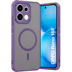 Husa pentru OPPO Reno 16 F, Matte, compatibila cu MagSafe, Protectie 360, Anti-Soc, Mov