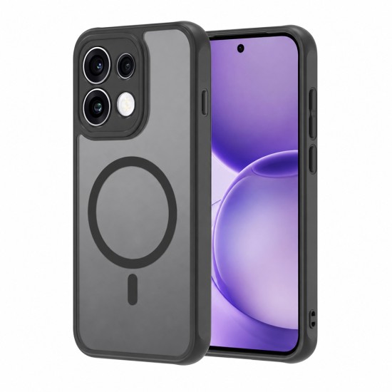 Husa pentru OPPO Reno 16 F, Matte, compatibila cu MagSafe, Protectie 360, Anti-Soc, Negru