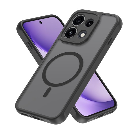 Husa pentru OPPO Reno 16 F, Matte, compatibila cu MagSafe, Protectie 360, Anti-Soc, Negru