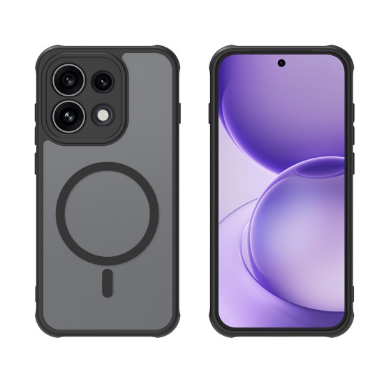 Husa pentru OPPO Reno 16 F, Matte, compatibila cu MagSafe, Protectie 360, Anti-Soc, Negru