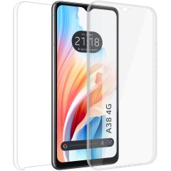 Husa 360 compatibila cu Oppo A38 4G - V2 Transparent fata si spate Husa 360 compatibila cu Oppo A38 4G - V2 Transparent fata si spate