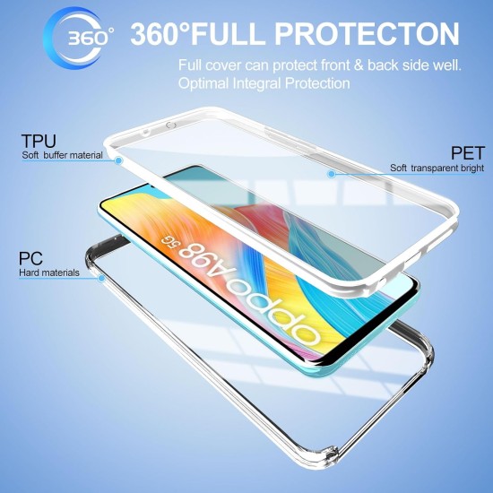 Husa 360 compatibila cu Oppo A98 - V2 Transparent fata si spate