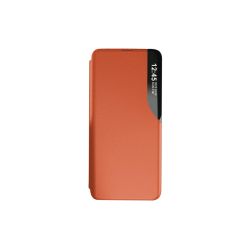 Husa Flip din Piele compatibila cu Samsung Galaxy A72, S-View, Smart Stand, Orange Husa Flip din Piele compatibila cu Samsung Galaxy A72, S-View, Smart Stand, Orange