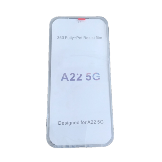 Husa 360 compatibila cu Samsung Galaxy A22 5G, V2 Transparent fata+spate