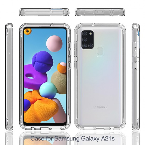 Husa 360 compatibila cu Samsung Galaxy A21S TPU Transparent fata+spate