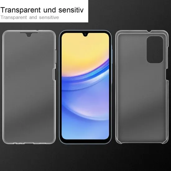 Husa 360 compatibila cu Samsung Galaxy A05 - V2 Transparent fata si spate Husa 360 compatibila cu Samsung Galaxy A05 - V2 Transparent fata si spate