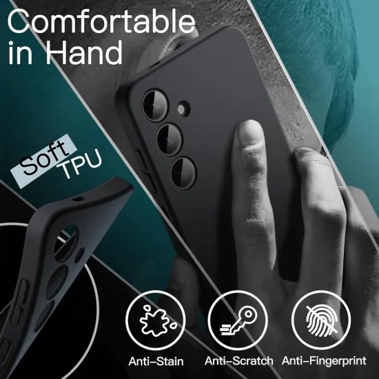 Husa Soft Touch, slim, ALC Mobile, anti soc, compatibila cu Samsung Galaxy S24 Plus, Negru Tpu