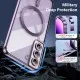 Husa pentru Samsung Galaxy S23 de 6,1 inci, ALC MOBILE, Husa pentru telefon mobil cu protectie pentru camera, compatibila cu husa de protectie MagSafe, husa transparenta, care nu se ingalbeneste, rezistenta la socuri, contur Mov