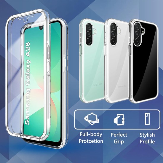 Husa 360 compatibila cu Samsung Galaxy A26 - V2 Transparent fata si spate Husa 360 compatibila cu Samsung Galaxy A26 - V2 Transparent fata si spate